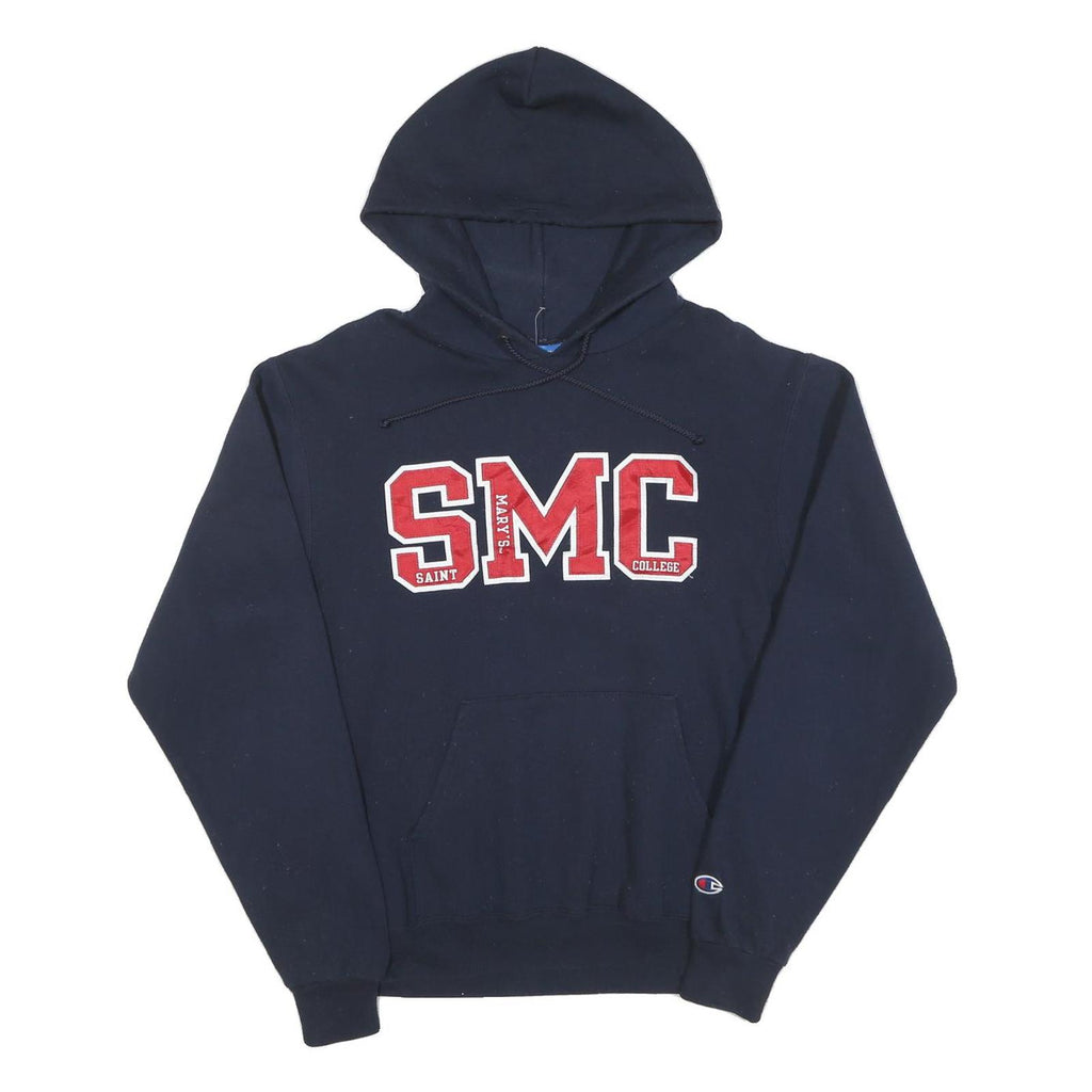 CHAMPION Mens Navy Blue Saint Marys College Hoodie S Cotton Pullover