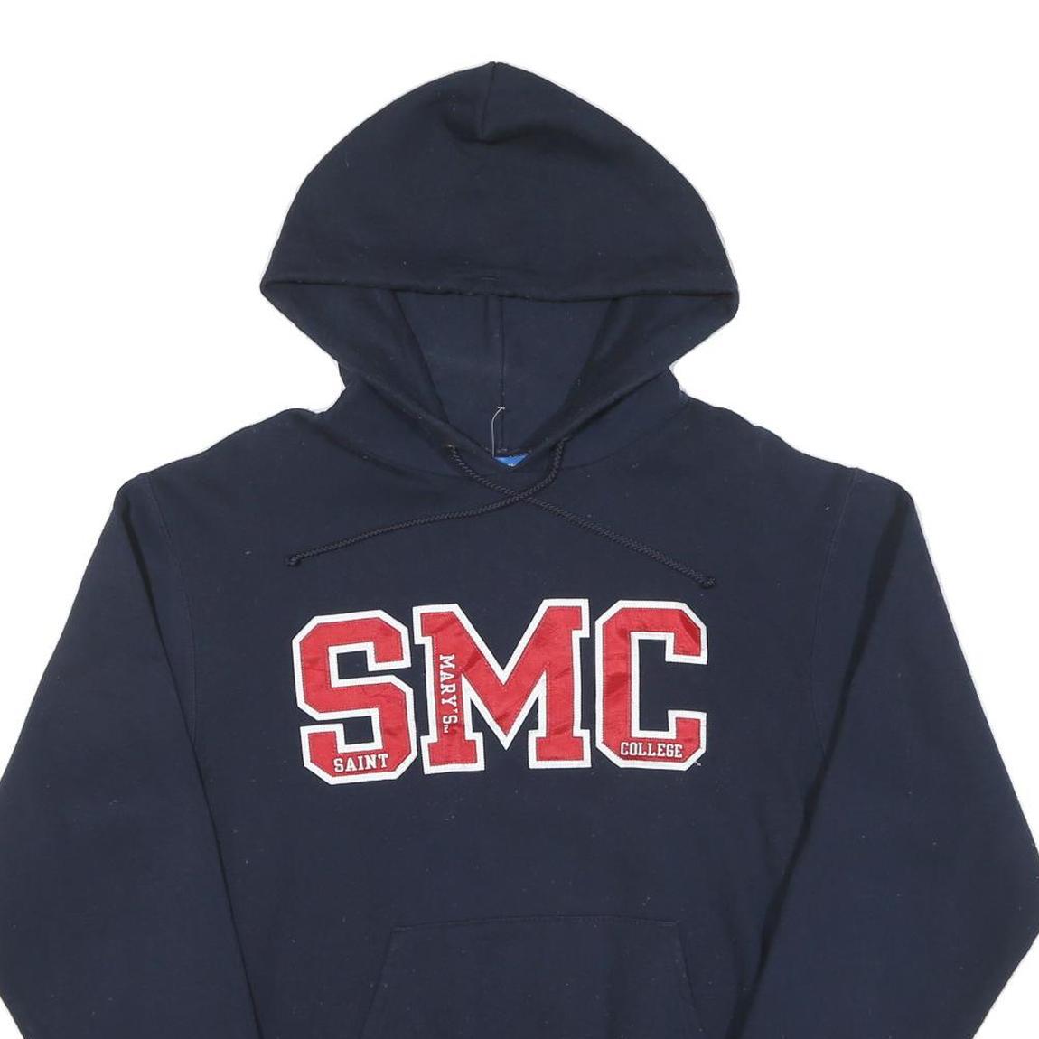 CHAMPION Mens Navy Blue Saint Marys College Hoodie S Cotton Pullover