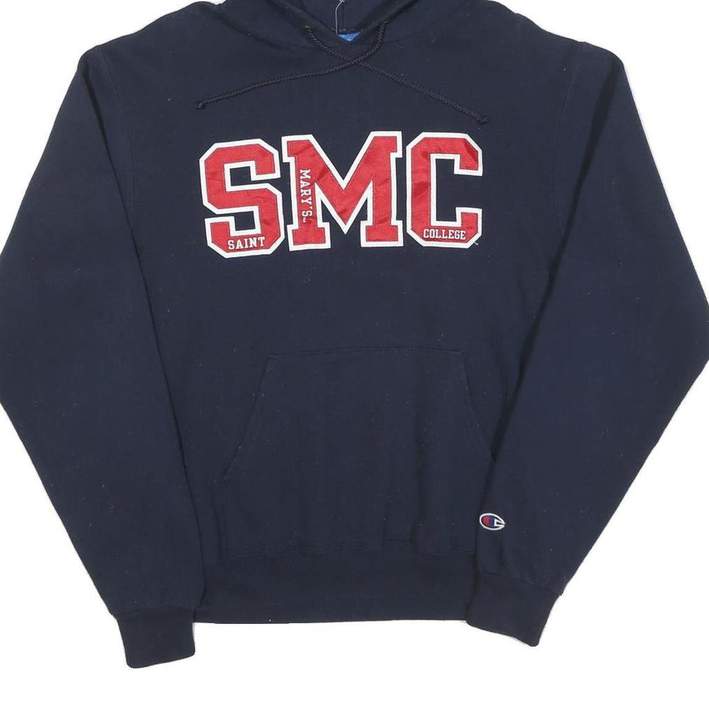 CHAMPION Mens Navy Blue Saint Marys College Hoodie S Cotton Pullover