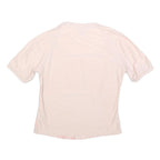NIKE Womens Light Pink Printed Basic Top Short Sleeve Round Neck M Performance