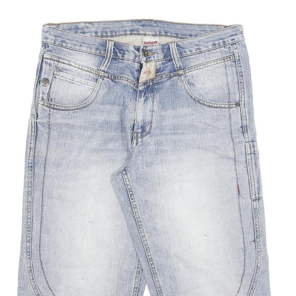 SOUTHERN Mens Cotton Blend Blue Casual Denim Shorts XL W34 Stylish Sewn