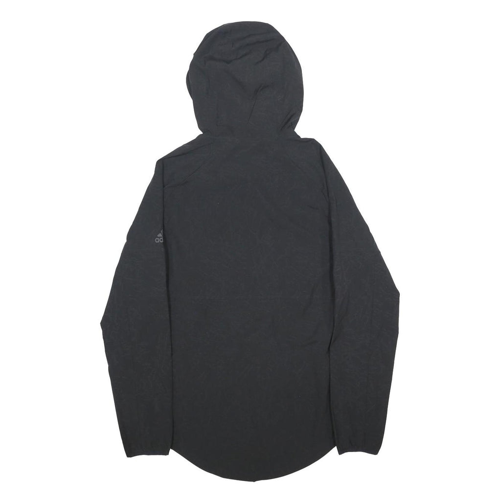 ADIDAS Womens Black Hooded Zip Jacket S Polyester Lightweight Hooded Activewear
