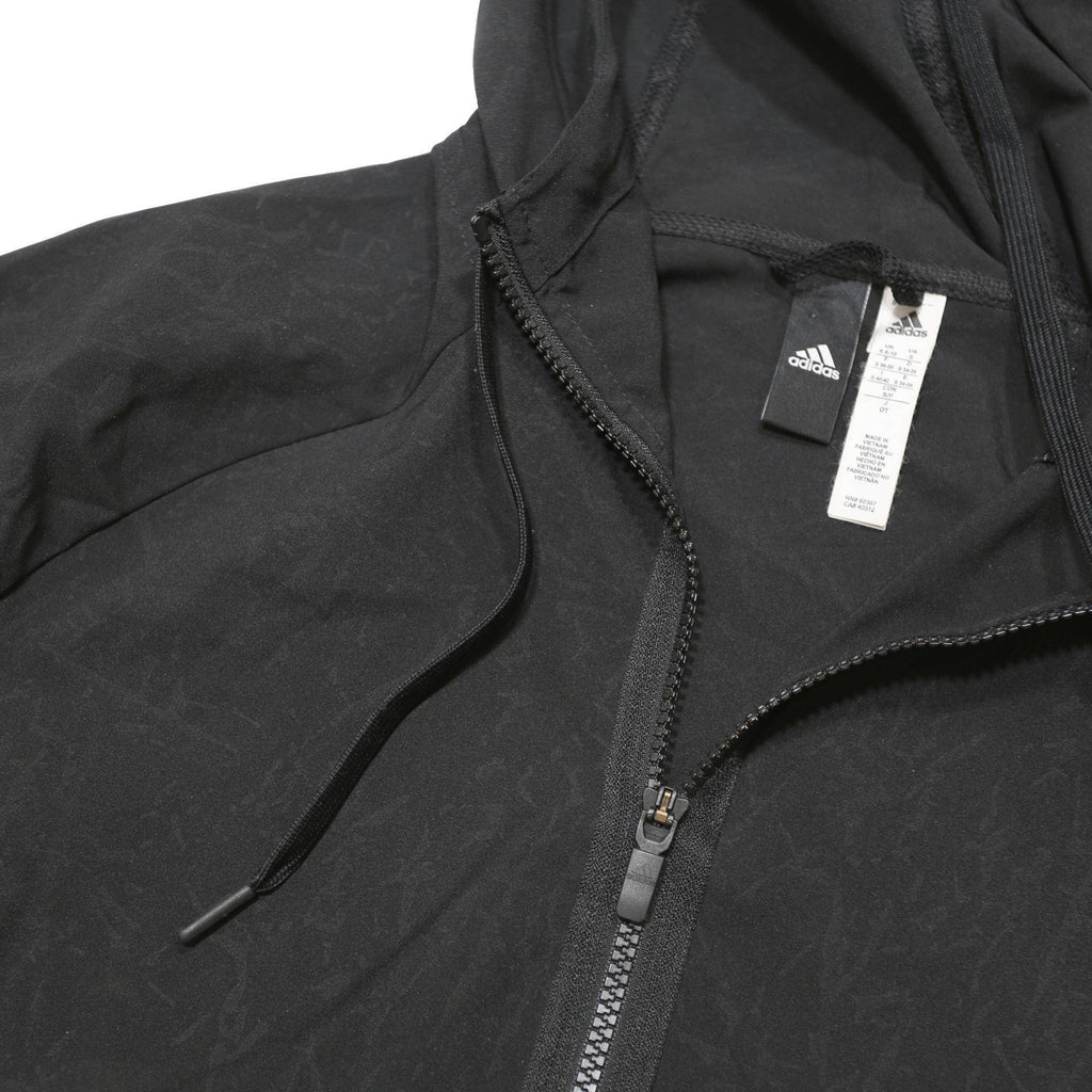 ADIDAS Womens Black Hooded Zip Jacket S Polyester Lightweight Hooded Activewear