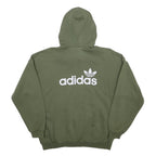 ADIDAS Womens Green Hoodie UK 12 Cotton Blend Casual Pullover Sweatshirt