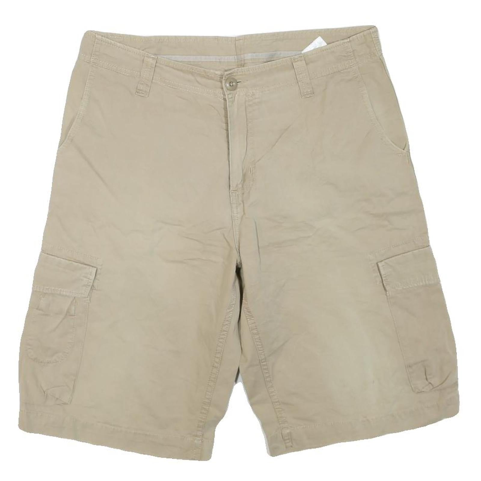 CARHARTT Mens Shorts Beige Cargo Plain L W36 Workwear Durable Cotton Blend