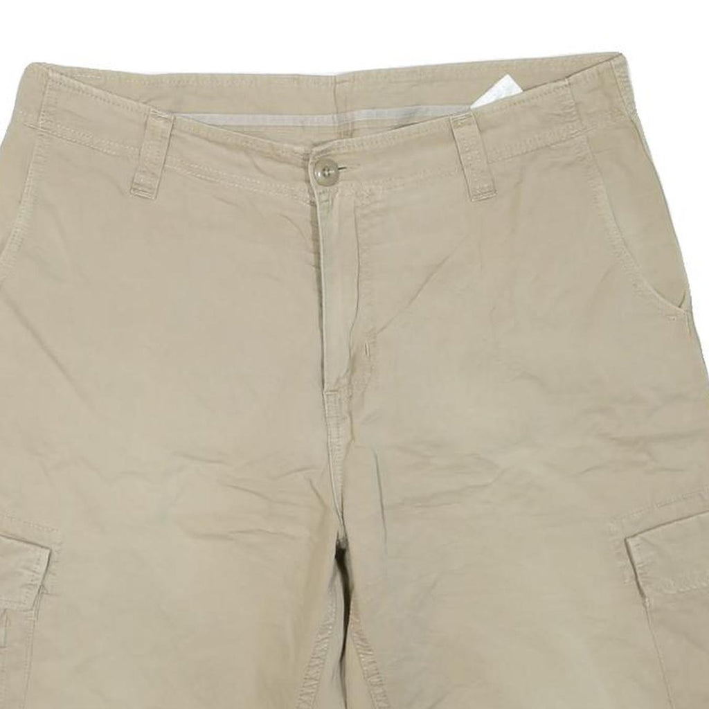 CARHARTT Mens Shorts Beige Cargo Plain L W36 Workwear Durable Cotton Blend
