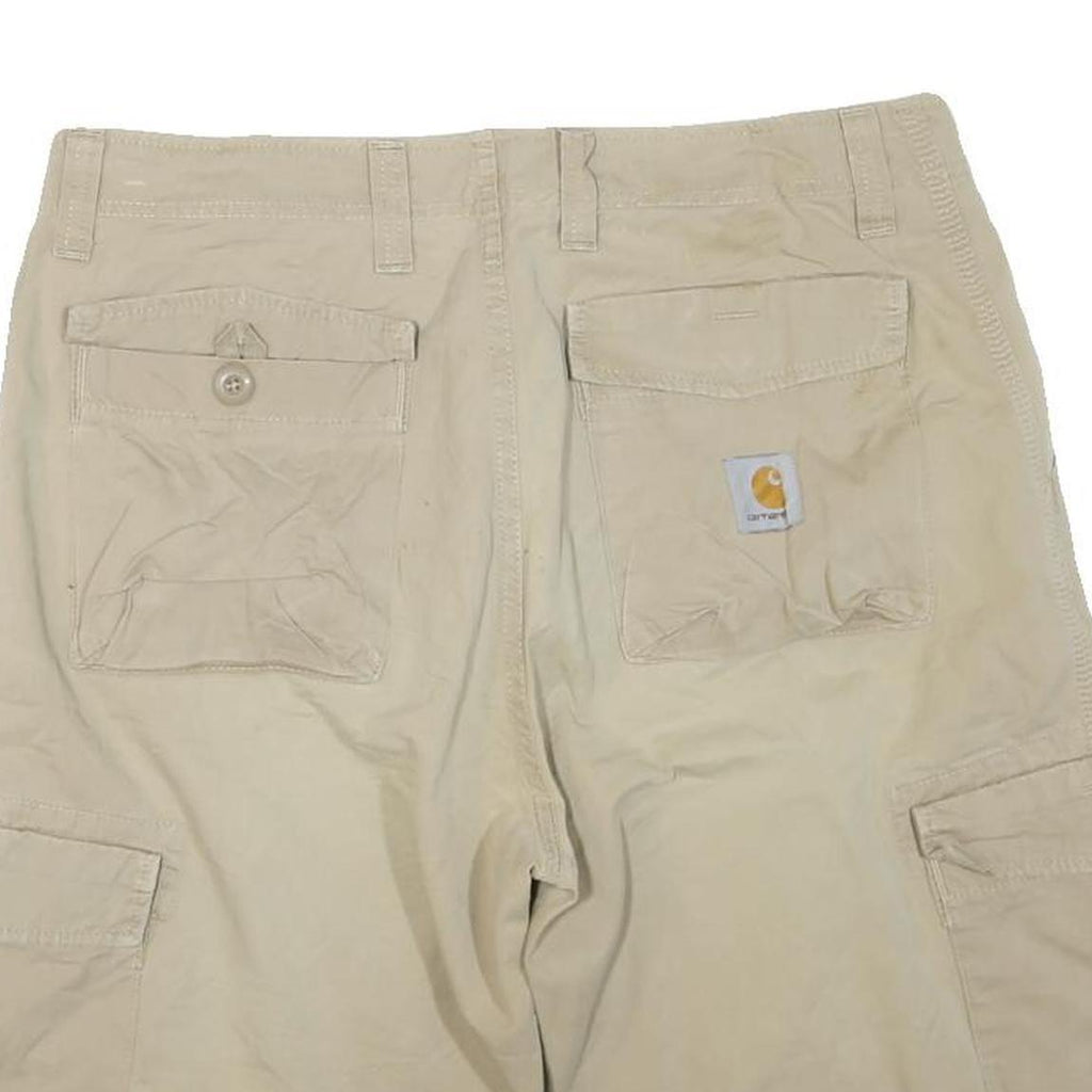 CARHARTT Mens Shorts Beige Cargo Plain L W36 Workwear Durable Cotton Blend