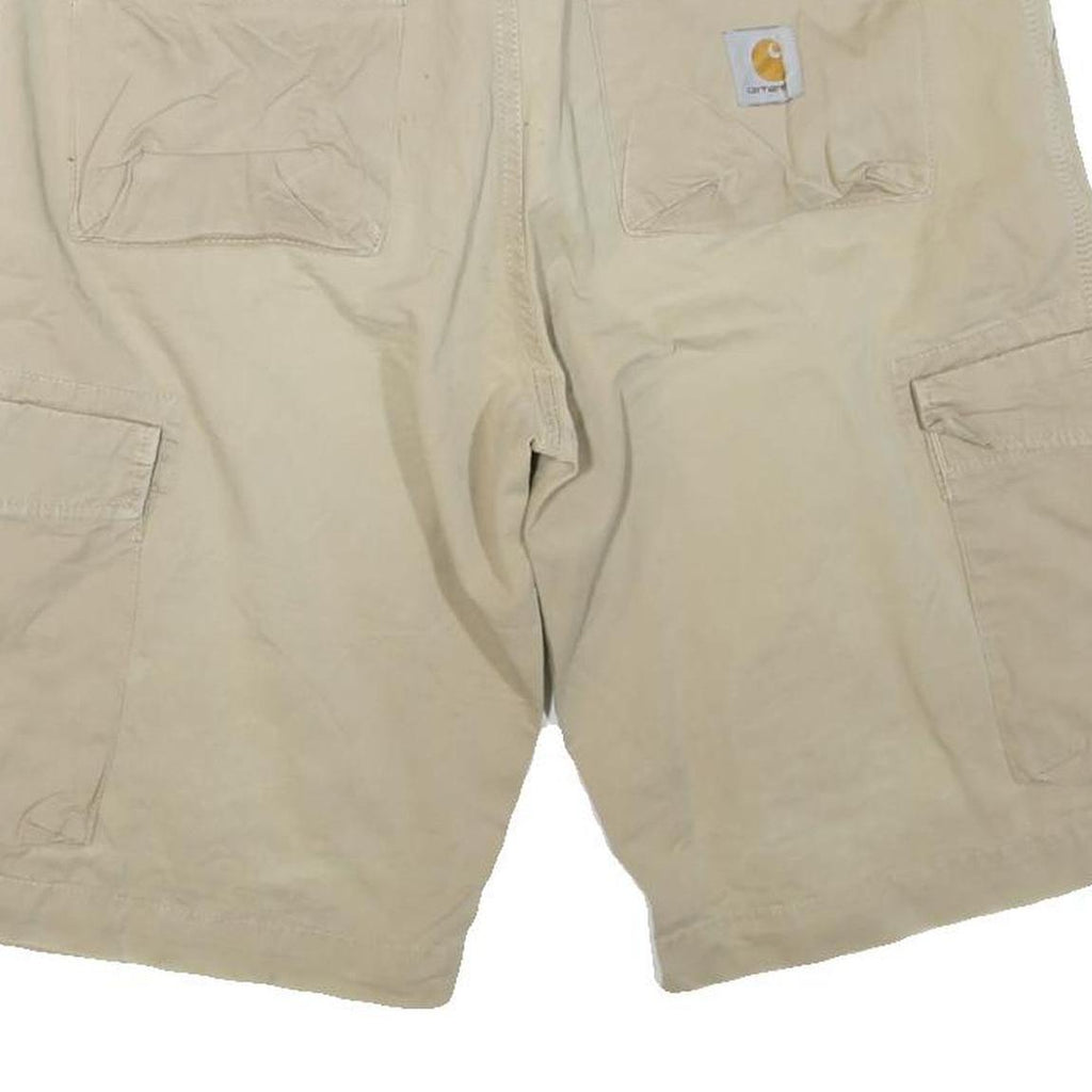 CARHARTT Mens Shorts Beige Cargo Plain L W36 Workwear Durable Cotton Blend