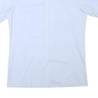 SWISS SHIRT COLLECTION Mens Blue Plain Cotton Blend Shirt M Casual Office Short