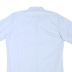 SWISS SHIRT COLLECTION Mens Blue Plain Cotton Blend Shirt M Casual Office Short