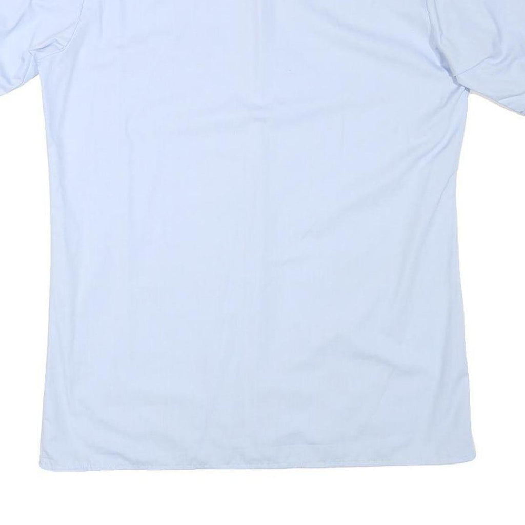 SWISS SHIRT COLLECTION Mens Blue Plain Cotton Blend Shirt M Casual Office Short