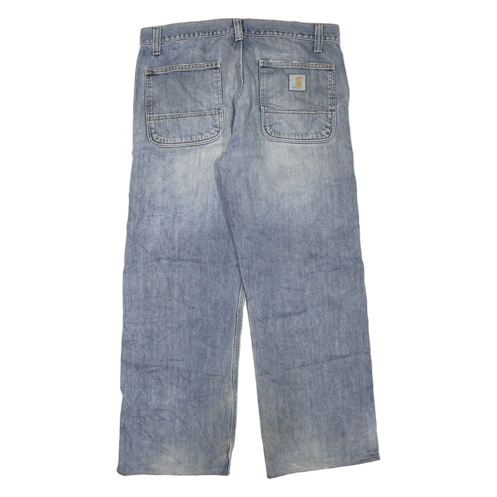 CARHARTT Mens Jeans Blue Regular Straight Denim Light W36 L30 Workwear