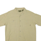 TIMBERLAND Mens Beige Check Shirt XL Cotton Blend Casual Short Sleeve