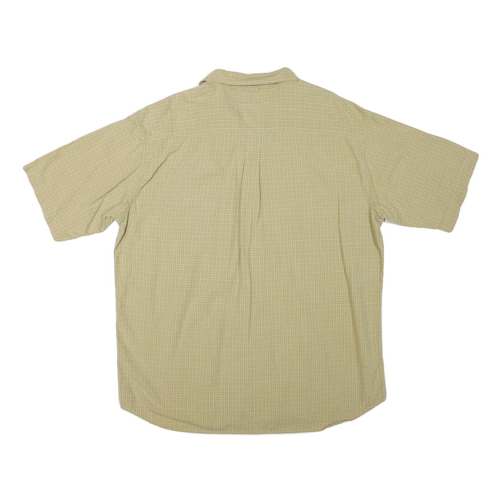 TIMBERLAND Mens Beige Check Shirt XL Cotton Blend Casual Short Sleeve