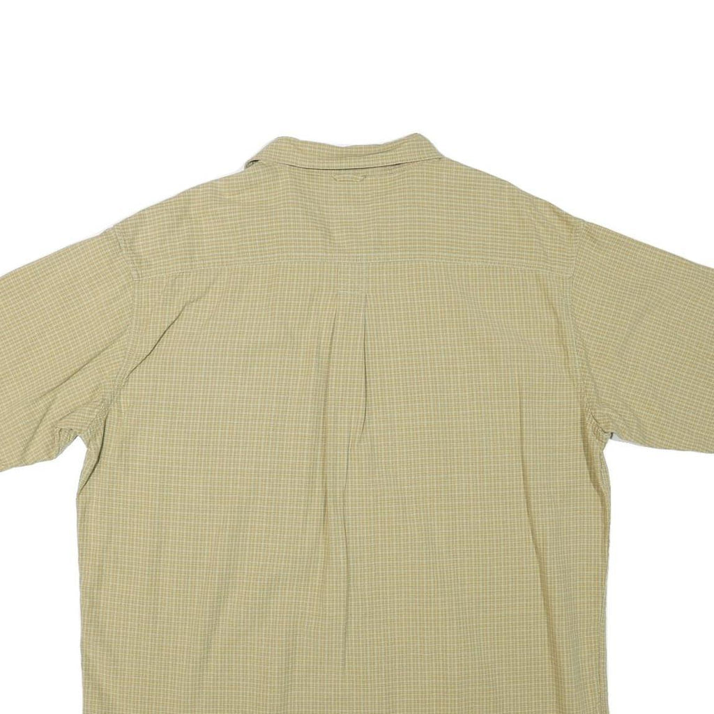 TIMBERLAND Mens Beige Check Shirt XL Cotton Blend Casual Short Sleeve