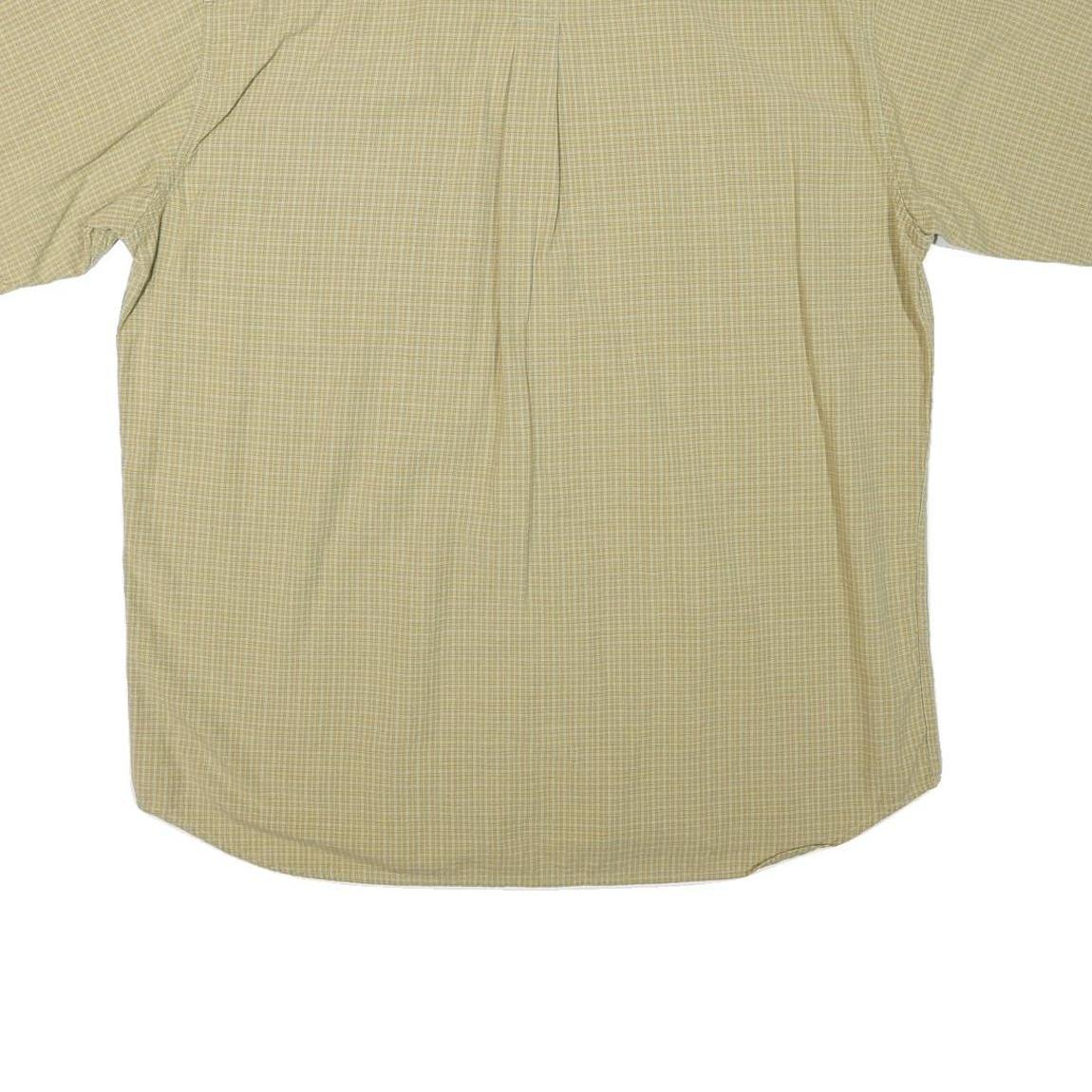 TIMBERLAND Mens Beige Check Shirt XL Cotton Blend Casual Short Sleeve