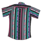 PANHANDLE Mens Black & Green Short Sleeve Striped Shirt M Casual Printed