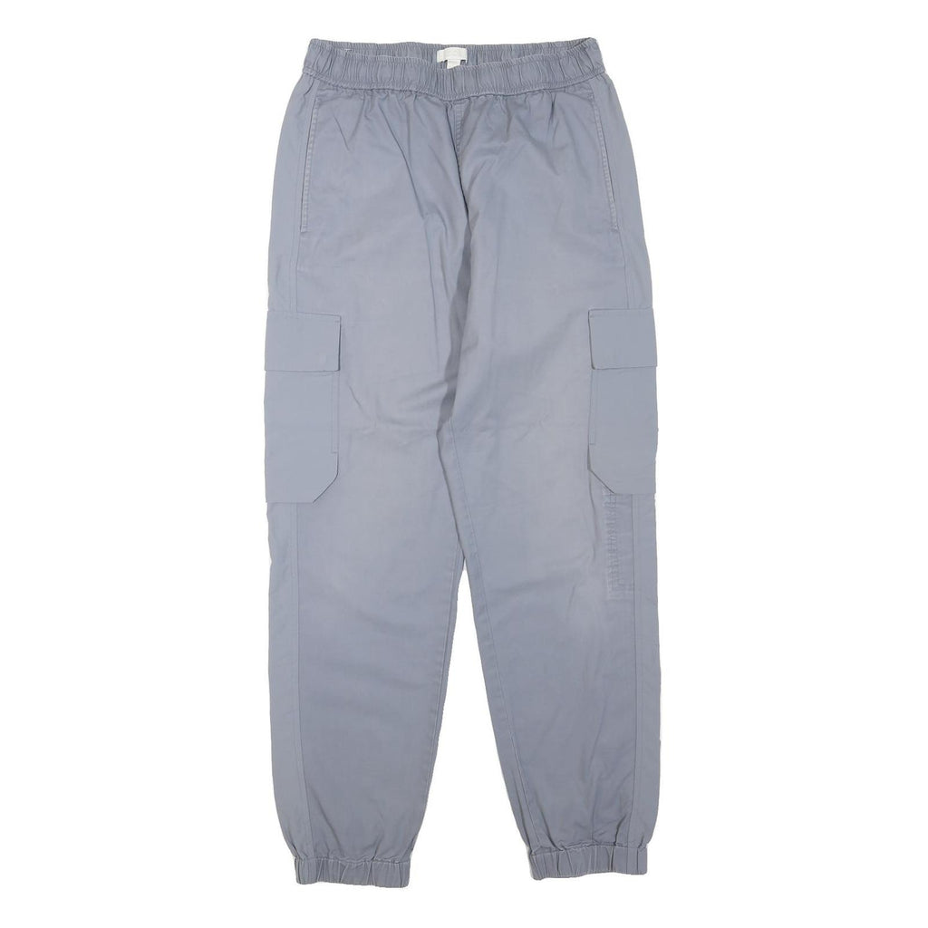 COS Mens Polyester Blend Grey Regular Fit Cargo Trousers W28 L28 Elasticated