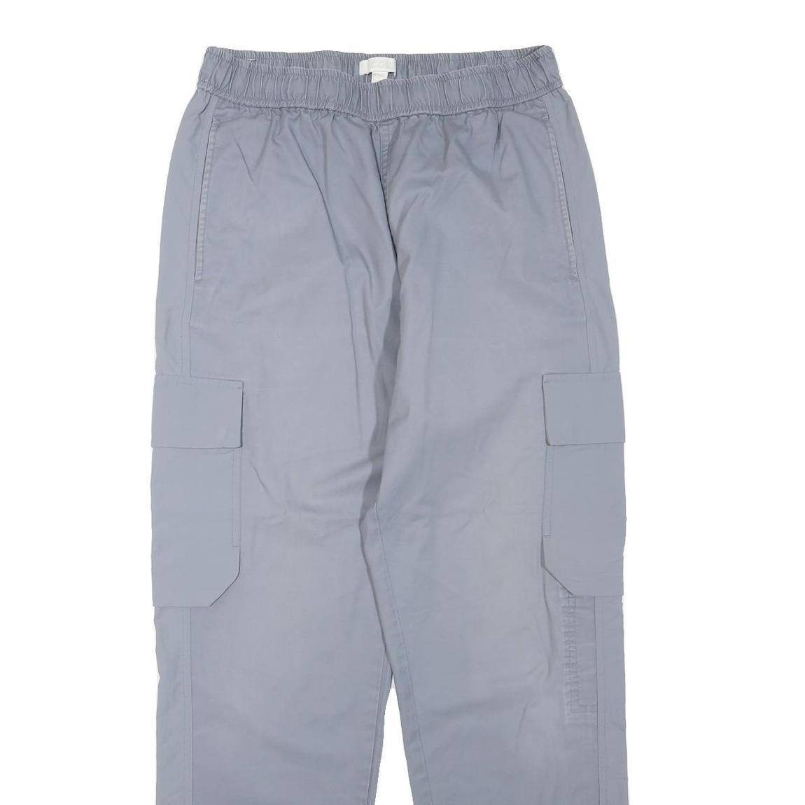 COS Mens Polyester Blend Grey Regular Fit Cargo Trousers W28 L28 Elasticated