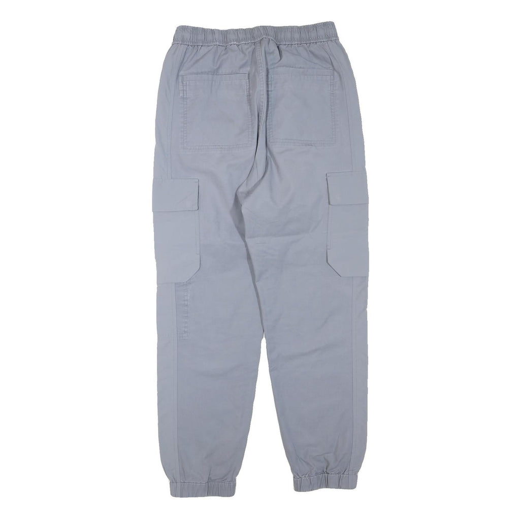 COS Mens Polyester Blend Grey Regular Fit Cargo Trousers W28 L28 Elasticated
