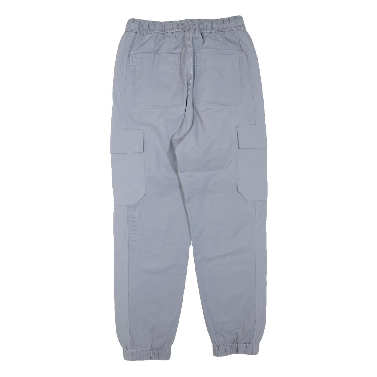 COS Mens Polyester Blend Grey Regular Fit Cargo Trousers W28 L28 Elasticated