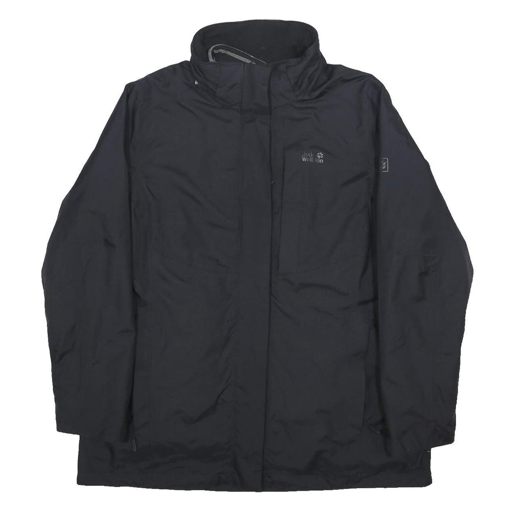 JACK WOLFSKIN Fleece Lined Womens Black Outdoor Jacket UK 20 Polyamide Zip