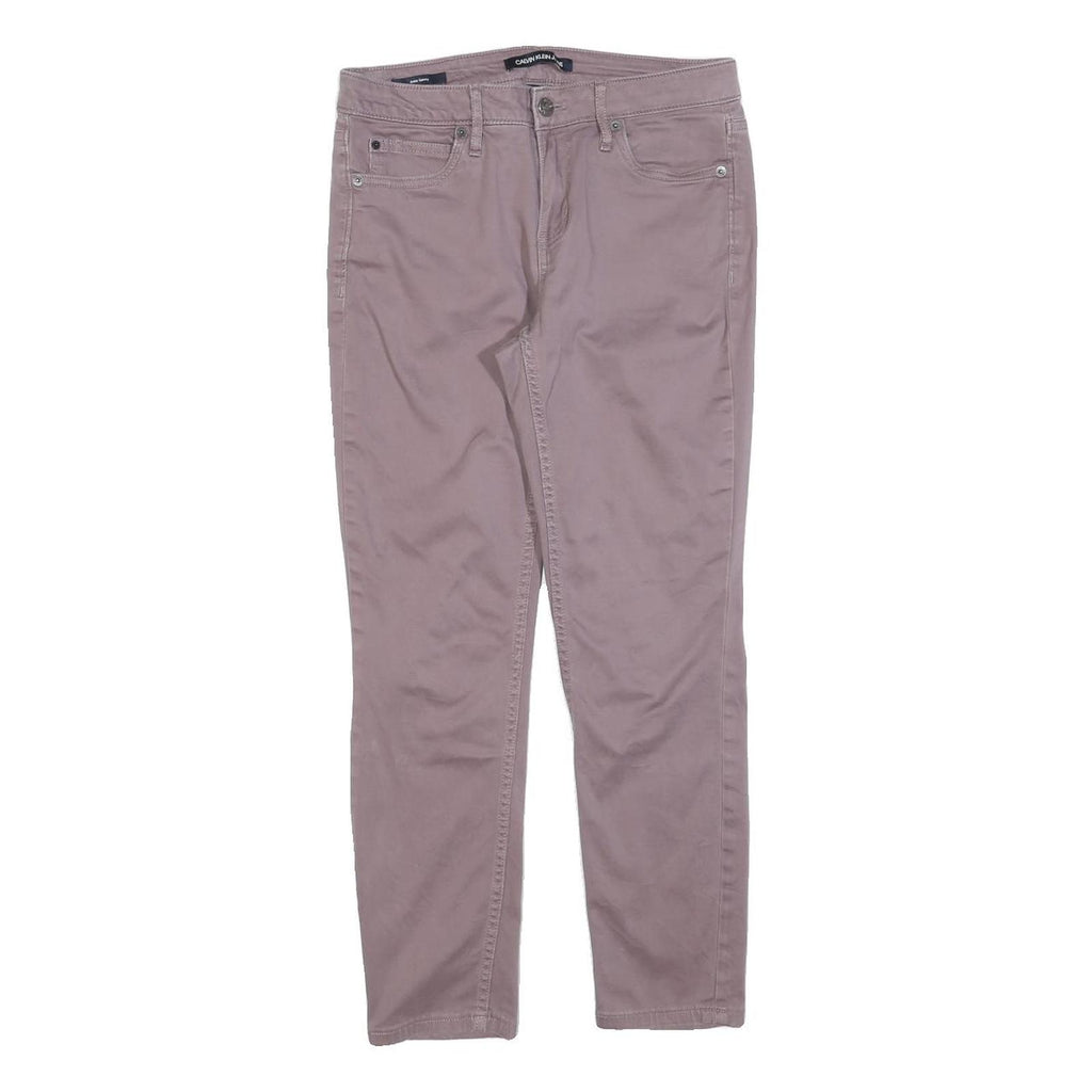 CALVIN KLEIN JEANS Womens Cotton Blend Mauve Slim Skinny Trousers W28 L25