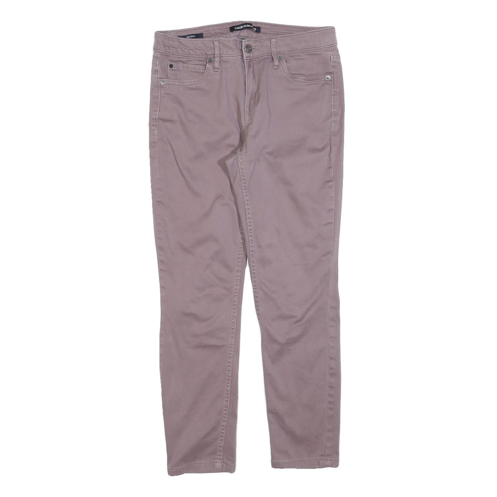 CALVIN KLEIN JEANS Womens Cotton Blend Mauve Slim Skinny Trousers W28 L25