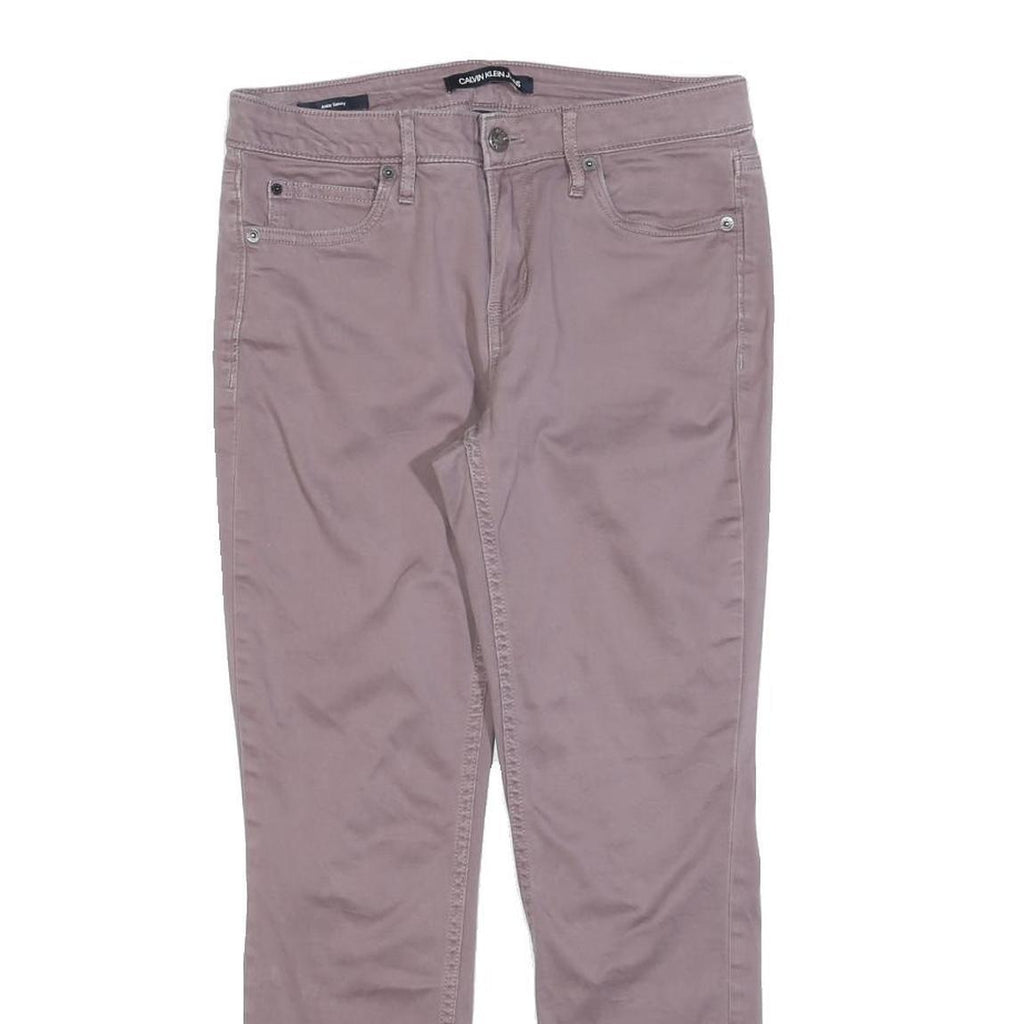 CALVIN KLEIN JEANS Womens Cotton Blend Mauve Slim Skinny Trousers W28 L25