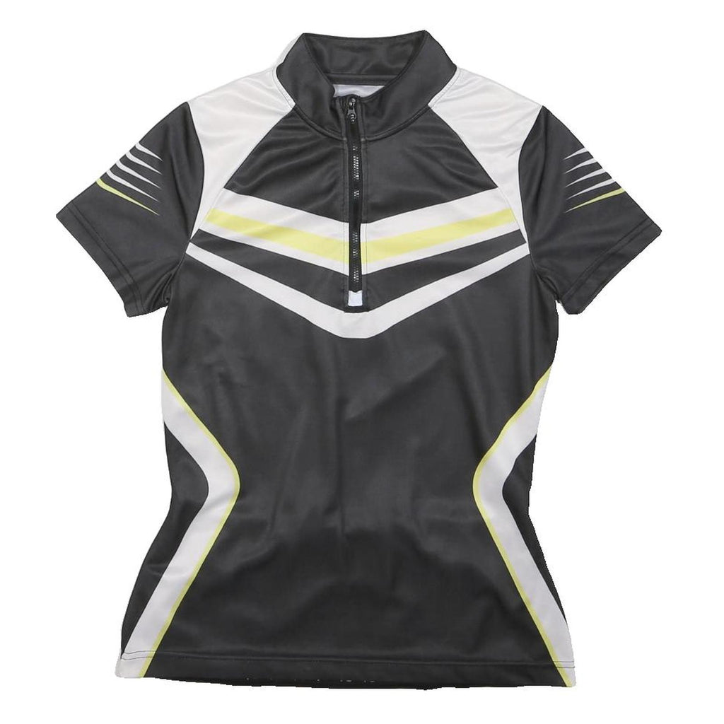 CRIVIT Mens Black & White Cycling T-Shirt S Short Sleeve Half Zip Sports
