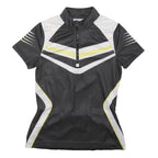 CRIVIT Mens Black & White Cycling T-Shirt S Short Sleeve Half Zip Sports