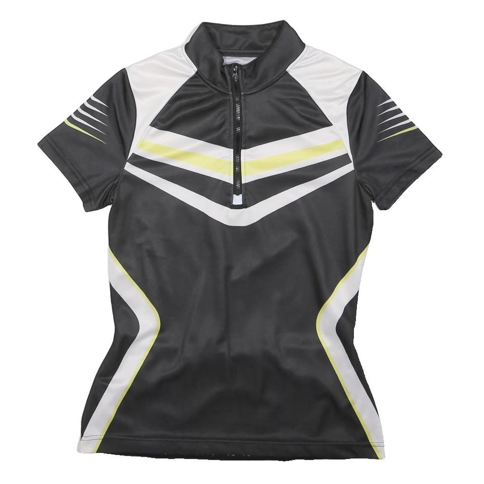 CRIVIT Mens Black & White Cycling T-Shirt S Short Sleeve Half Zip Sports