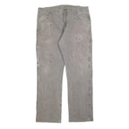 DICKIES Mens Cotton Blend Grey Relaxed Straight Trousers W38 L32 Workwear