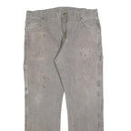 DICKIES Mens Cotton Blend Grey Relaxed Straight Trousers W38 L32 Workwear