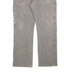DICKIES Mens Cotton Blend Grey Relaxed Straight Trousers W38 L32 Workwear