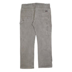 DICKIES Mens Cotton Blend Grey Relaxed Straight Trousers W38 L32 Workwear