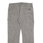 DICKIES Mens Cotton Blend Grey Relaxed Straight Trousers W38 L32 Workwear