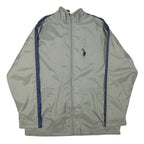 NIKE Mens Grey & Navy Lightweight Zip Jacket XL Polyester Blend Plain Casual