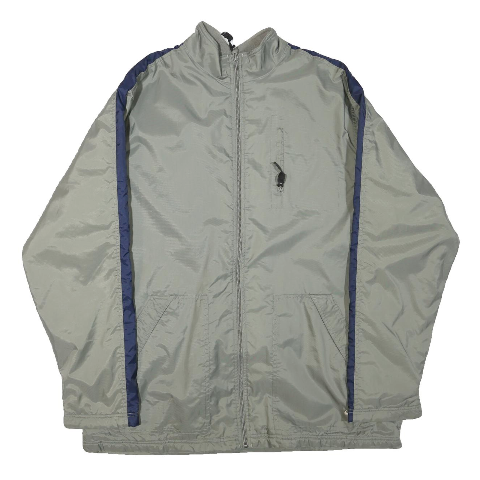 NIKE Mens Grey & Navy Lightweight Zip Jacket XL Polyester Blend Plain Casual