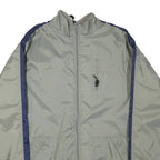 NIKE Mens Grey & Navy Lightweight Zip Jacket XL Polyester Blend Plain Casual