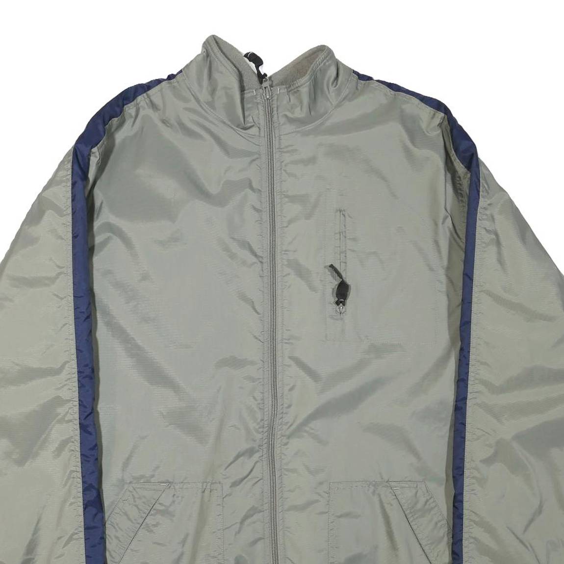 NIKE Mens Grey & Navy Lightweight Zip Jacket XL Polyester Blend Plain Casual