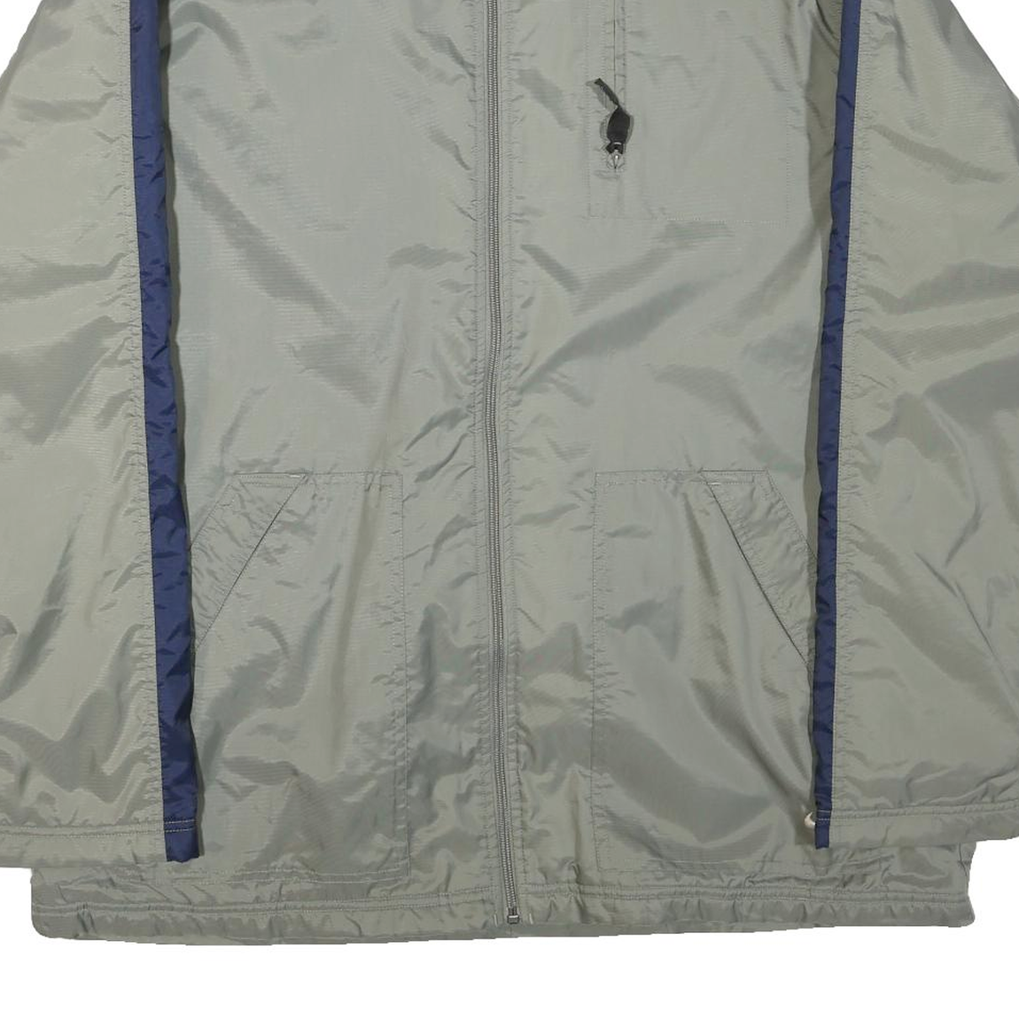 NIKE Mens Grey & Navy Lightweight Zip Jacket XL Polyester Blend Plain Casual