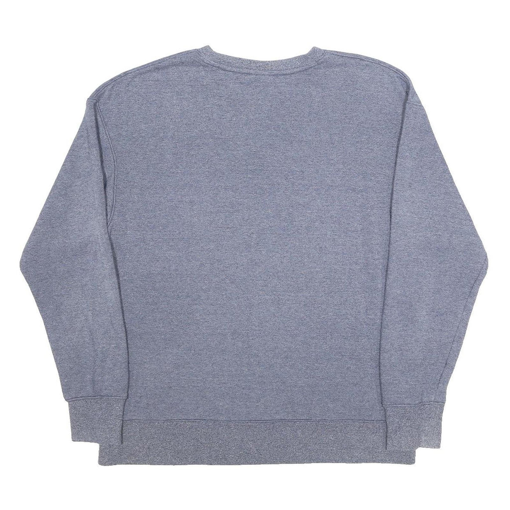 NIKE Mens Blue Crew Neck L Sweatshirt Cotton Blend Pullover Classic Logo