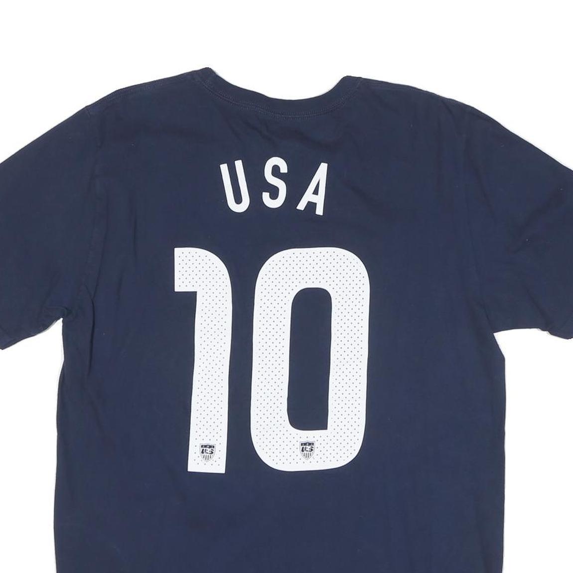 NIKE Mens Navy & White USA Graphic T-Shirt L Short Sleeve Crew Neck Sportswear