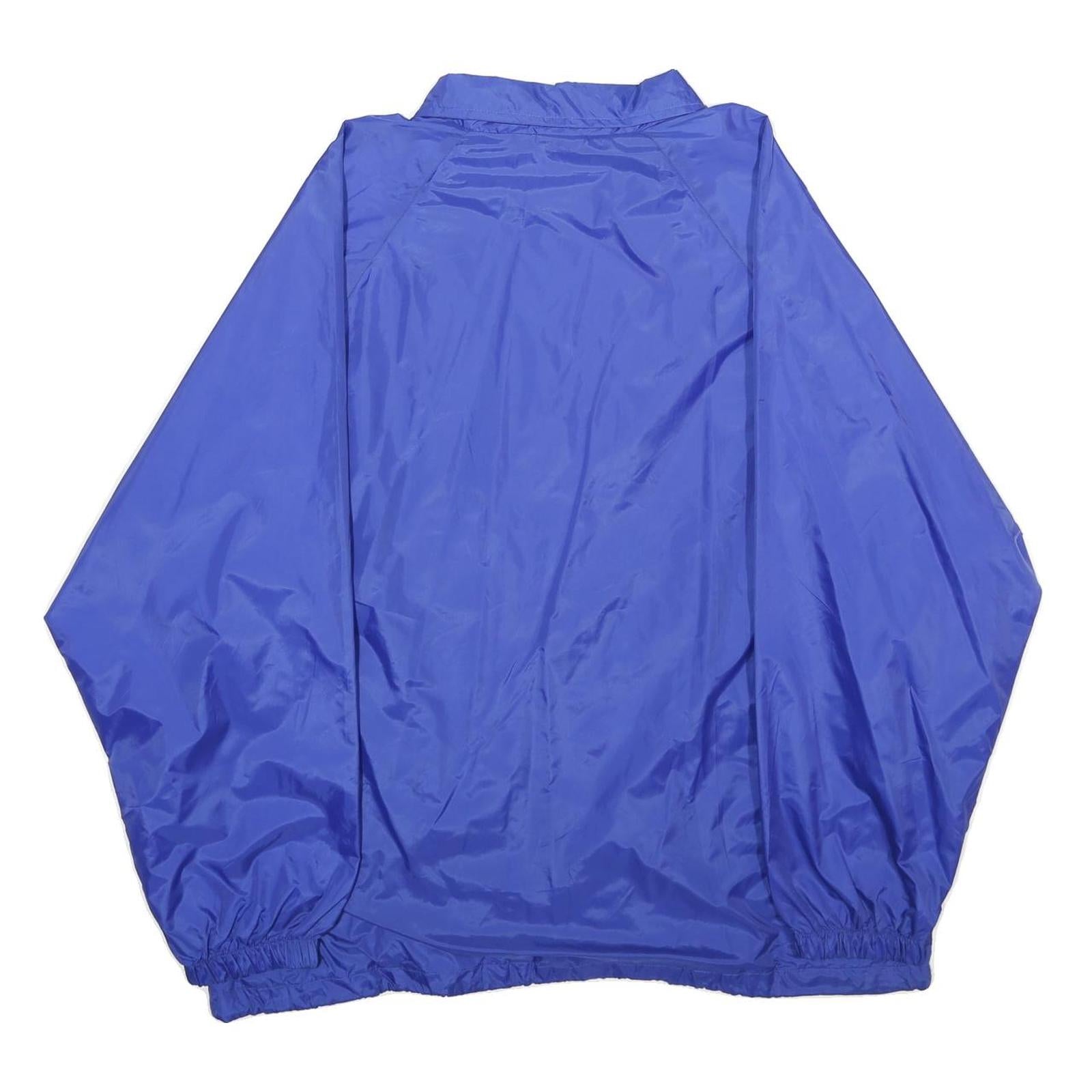 LUNA PIER Mens Blue Nylon Jacket L Button Plain Casual Lightweight