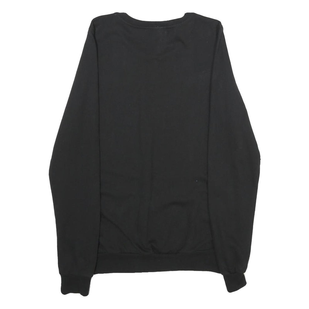 DISNEY Womens Black Tinkerbell Crew Neck M Cotton Sweatshirt Pullover