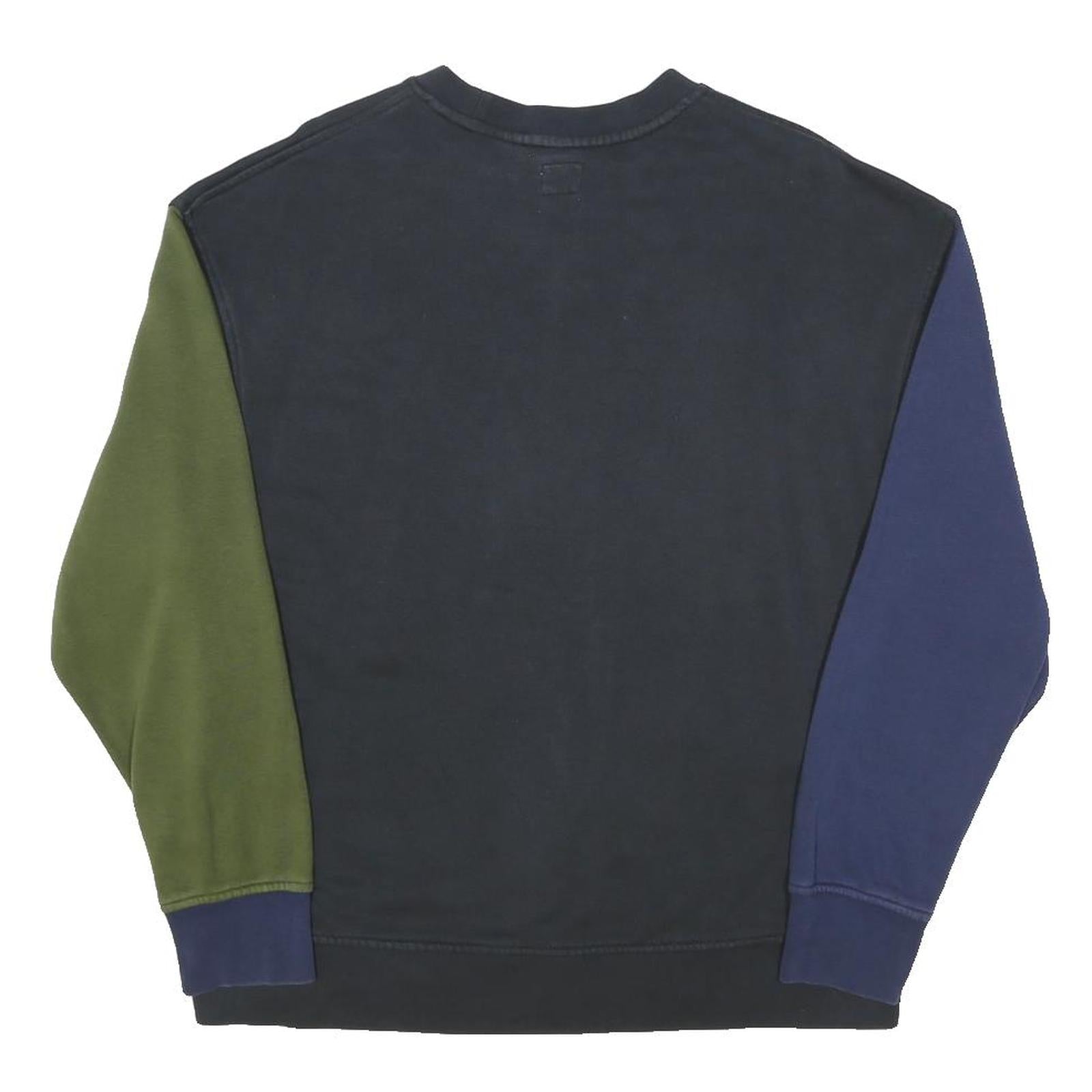 LEVI'S Mens Black Navy & Green Crew Neck L Colourblock Sweatshirt Cotton