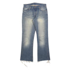 CARRERA Mens Jeans Blue Regular Flared Denim Light W34 L30 Distressed Hem Zip