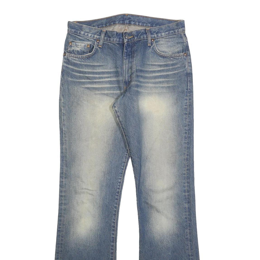 CARRERA Mens Jeans Blue Regular Flared Denim Light W34 L30 Distressed Hem Zip