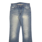 CARRERA Mens Jeans Blue Regular Flared Denim Light W34 L30 Distressed Hem Zip